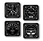 Coaster Set Black & White Square 4 piece