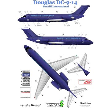 KARAYA DC9-14  Braniff International N931EA 1:144 [Ex-FLY]