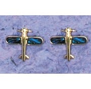 Airplane Paua Shell Post Earrings