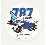 Boeing Store 787 Pudgy Plane Sticker round 3"