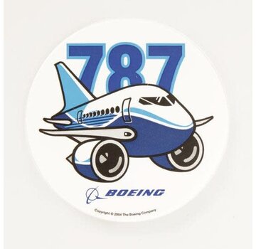 Boeing Store 787 Pudgy Plane Sticker round 3"
