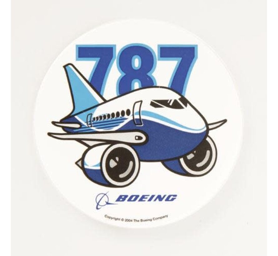 787 Pudgy Plane Sticker round 3"