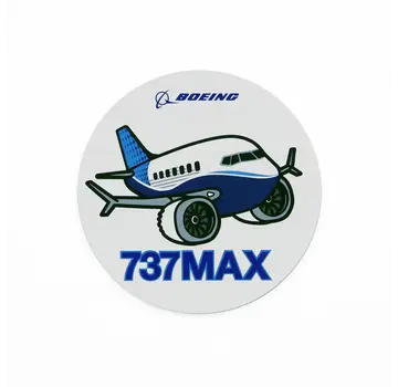Boeing Store 737 Max Pudgy Plane Sticker round 3"