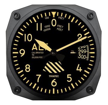 Trintec Industries Vintage Altimeter Clock 6"