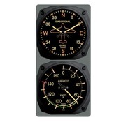 Trintec Industries Vintage Directional Gyro/Airspeed Clock & Thermometer Set