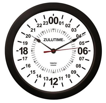 Trintec Industries 14" ZULUTIME™ 24-Hour Wall Clock