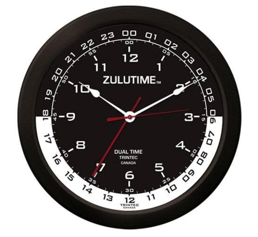 14" ZULUTIME Clock (Black/White Dial)