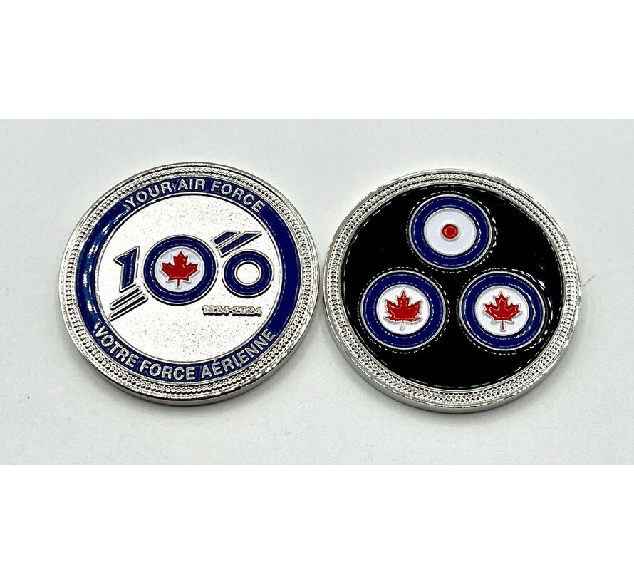 Challenge Coin RCAF 100 1924-2024 Three Roundels