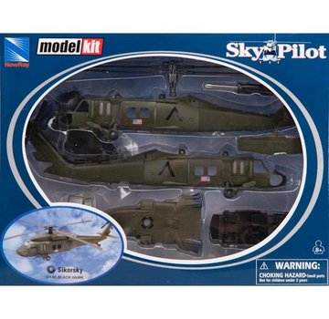 NewRay UH60 Blackhawk US Army 1:60 Prepainted Model Kit Sky Pilot