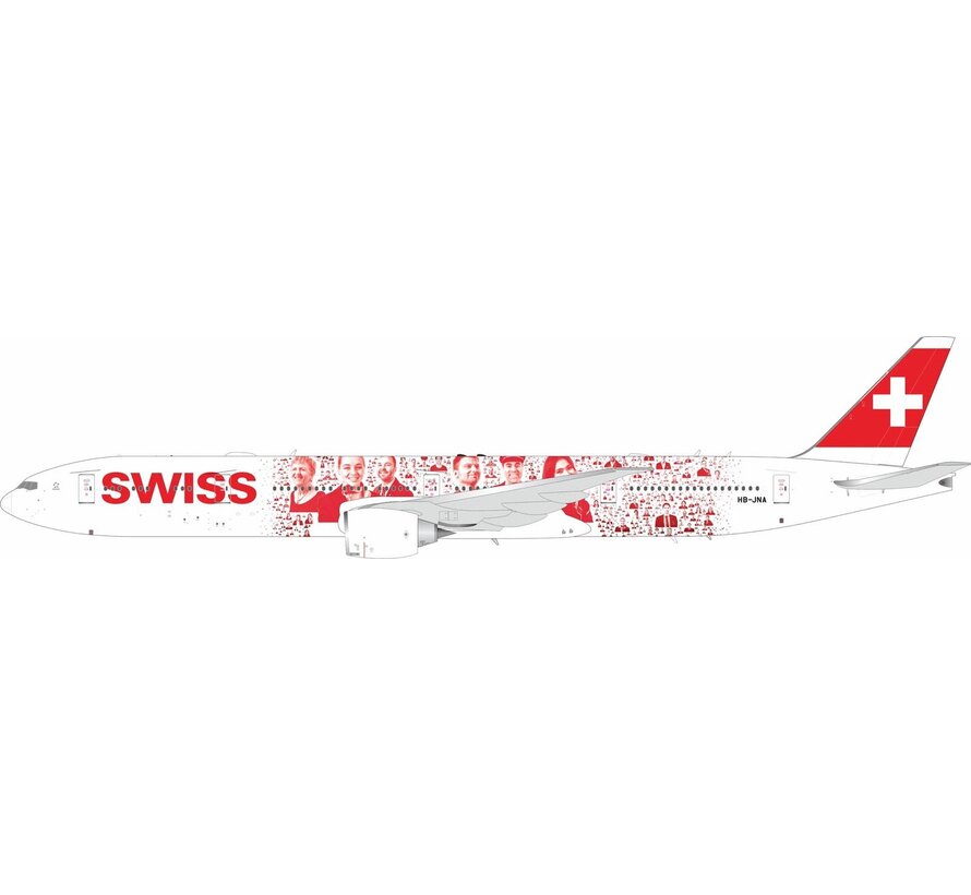 B777-300ER Swiss International faces HB-JNA 1:200 with stand