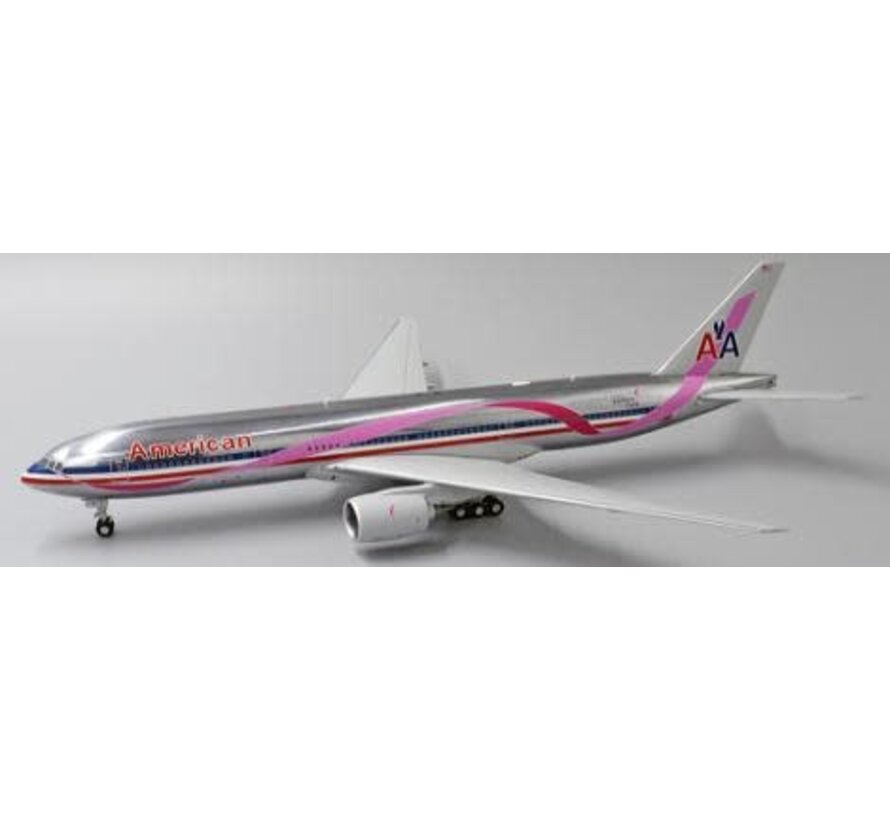 B777-200ER American Airlines Pink Ribbon 1:200 N759AN polished with stand