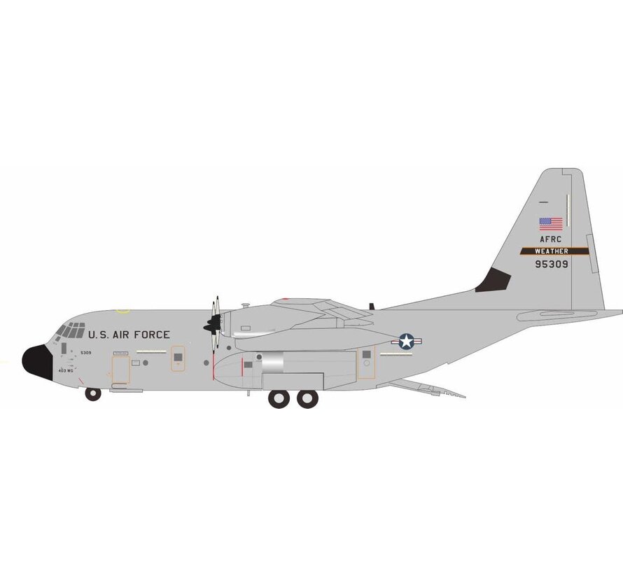 C130J Super Hercules US Air Force 403 Wg Weather AFRC 1:200 with stand