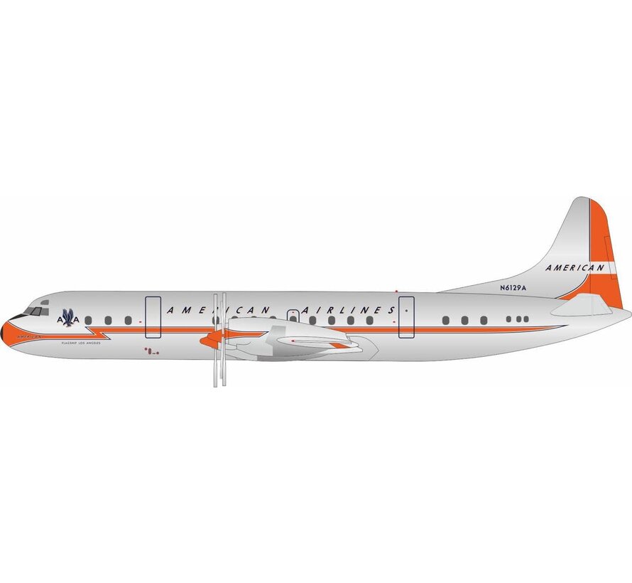 L188 Electra American Airlines orange nose N6129A 1:200