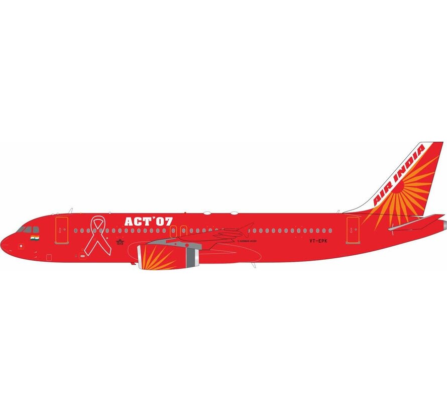 A320 Air India ACT '07 livery VT-EPK 1:200 with stand