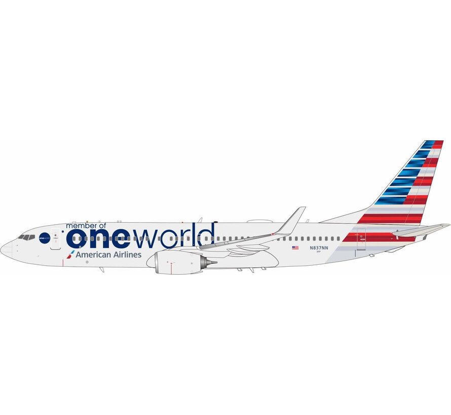 B737-800W American Airlines 2013 livery Oneworld N837NN 1:200 winglets with stand  +New Arrival+