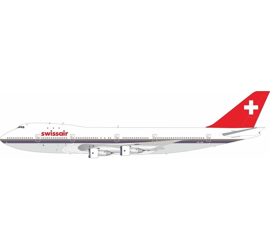 B747-200B Swissair old brown cheatline livery HB-IGB 1:200 with stand