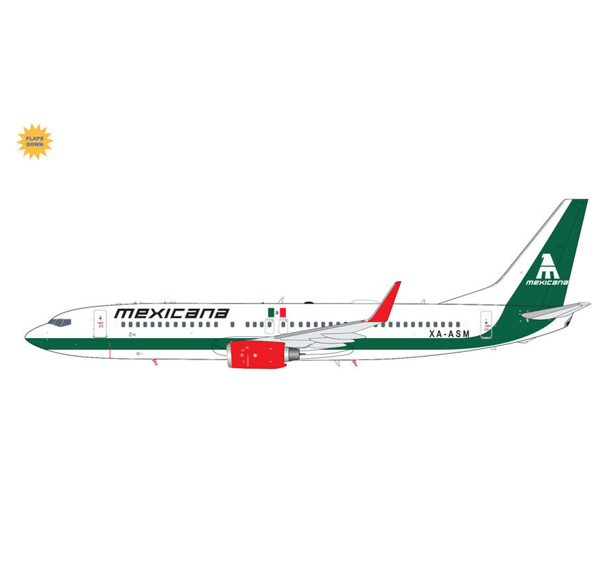 B737-800W Mexicana XA-ASM 1:200 winglets flaps down