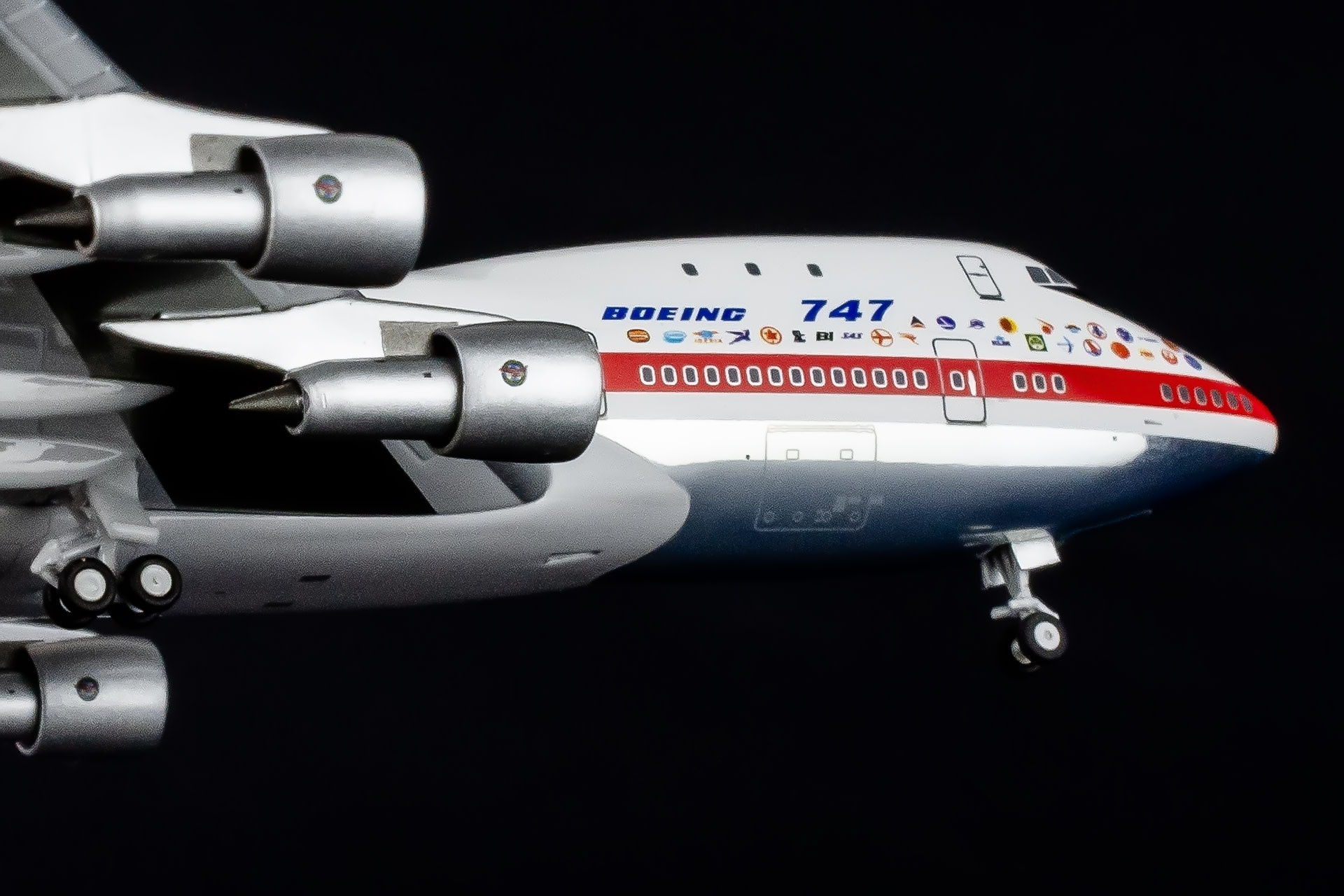 B747-100 Boeing house colours N7470 first flight 55 years 1:400 +NEW ...