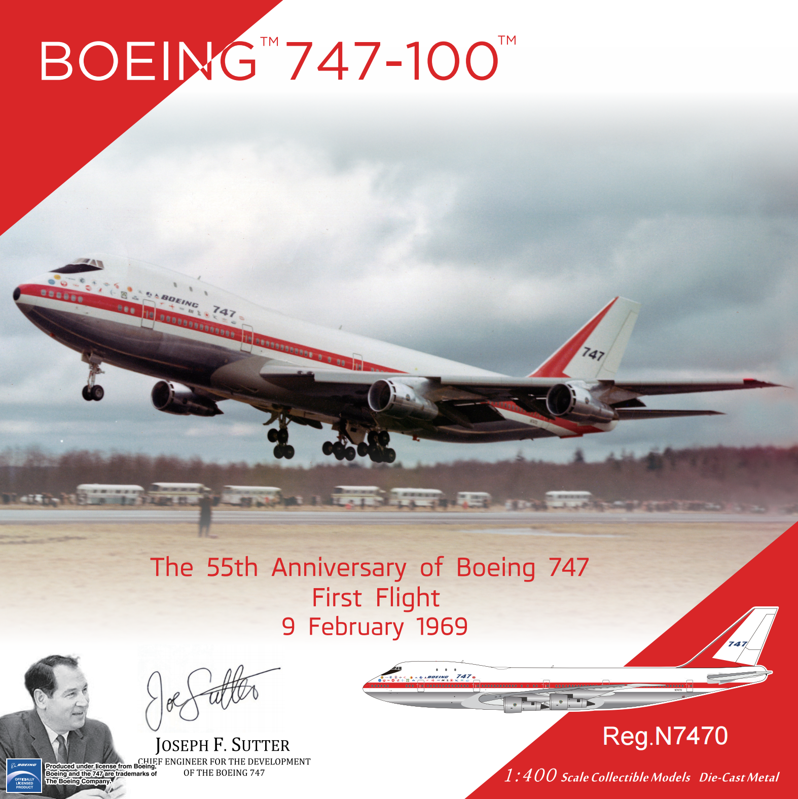 B747-100 Boeing house colours N7470 first flight 55 years 1 B747-100 Boeing house colours N7470 first flight 55 years 1