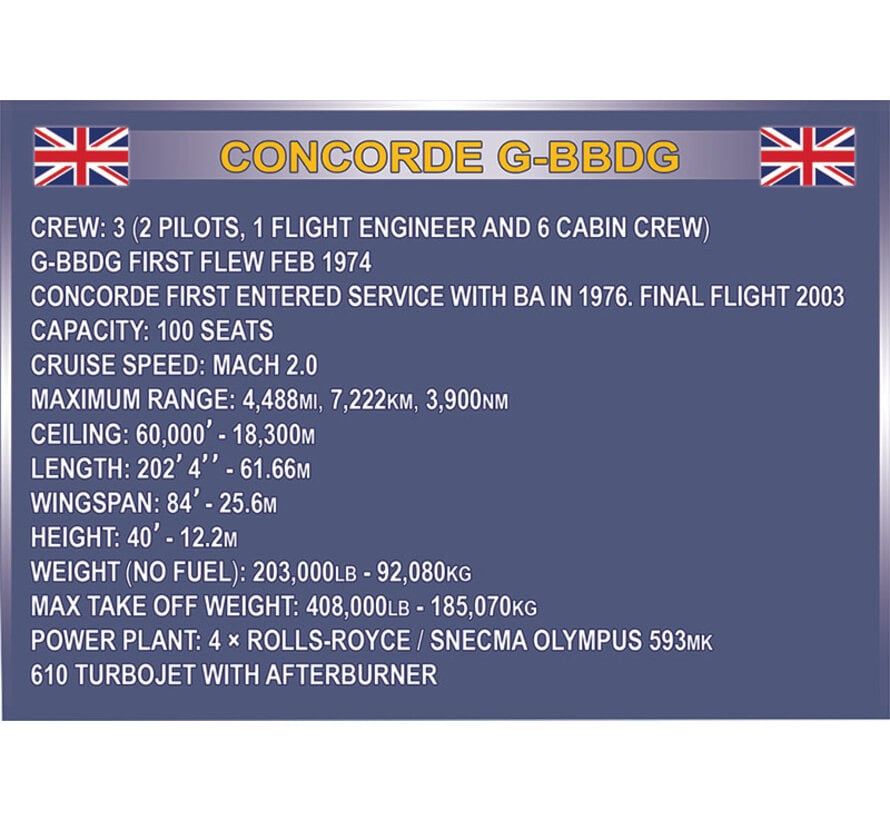 British Airways Concorde 455 PCS 1:95 Scale