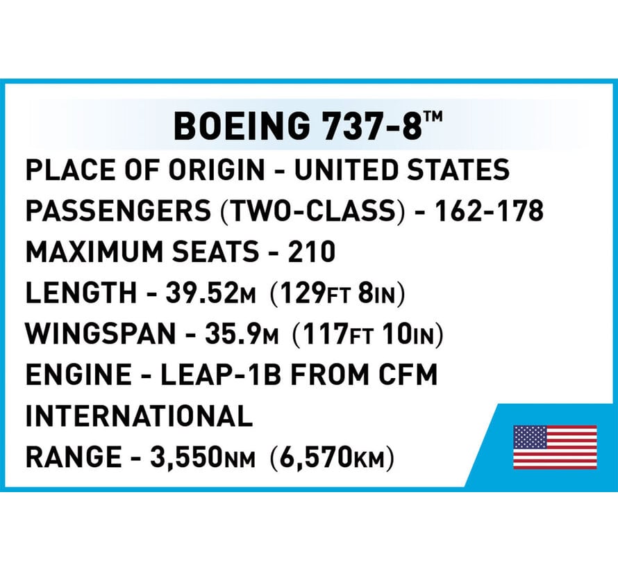 Boeing 737-8 MAX 340 PCS 1:110 Scale