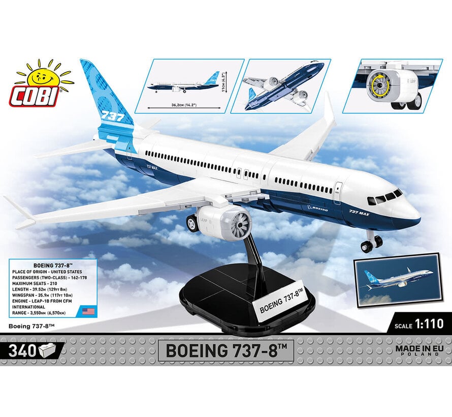 Boeing 737-8 MAX 340 PCS 1:110 Scale