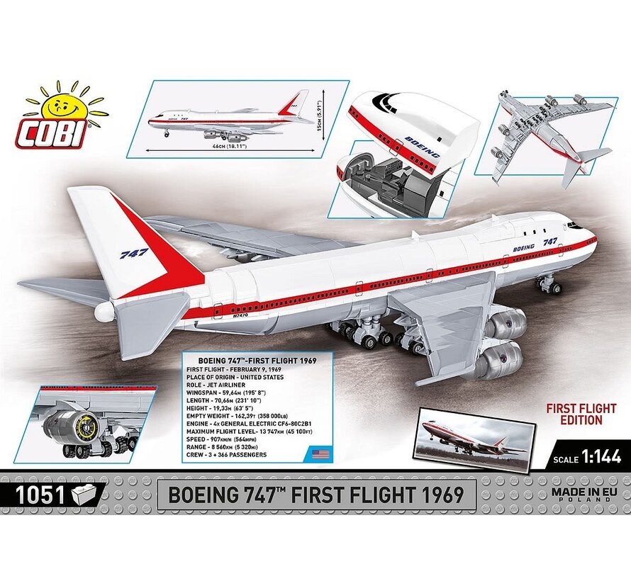 Boeing B747 First Flight 1051 PCS 1:144 Scale