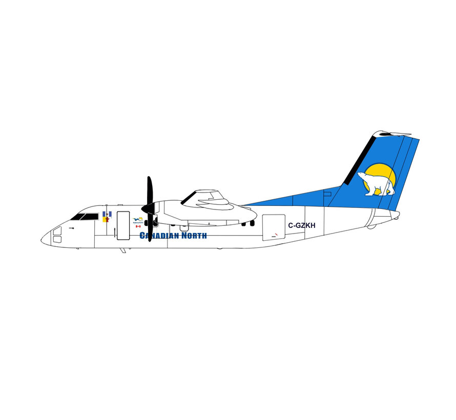 dash-8-100 Canadian North polar bear livery C-GZKH 1:400 (3d printed resin)