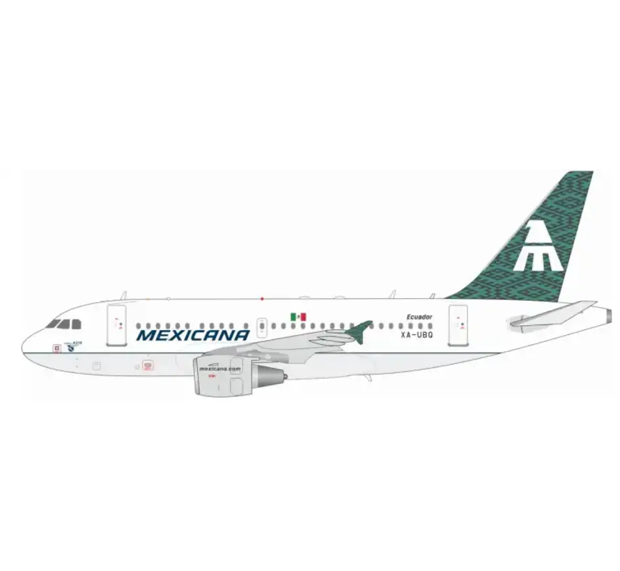 A318 Mexicana green tail XA-UBQ 1:200 +New Arrival+