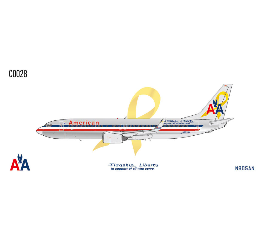 B737-800W American AA Flagship Liberty In support of all who serve N905AN 1:400 winglets *NEW ARRIVAL