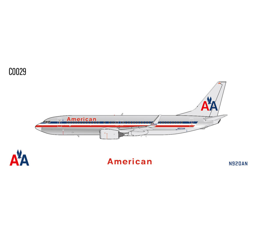 B737-800W American Airlines AA livery N920AN 1:400 winglets *NEW ARRIVAL