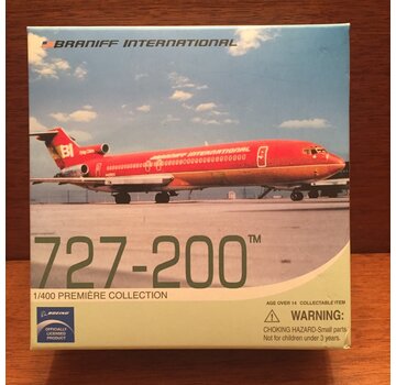 Dragon B727-200 Braniff 'Flying Colors' Red  N409BN 1:400**Discontinued**