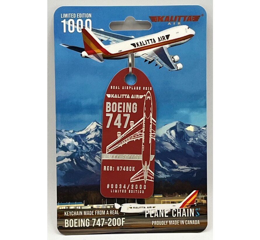 B747-200F Kalitta Air N748CK red aircraft skin tag