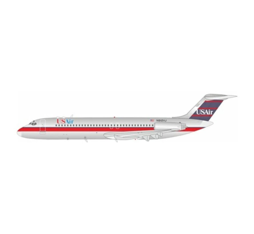 DC9-32 USAir red stripe blue tail N912VJ 1:200 with stand  +New arrival+