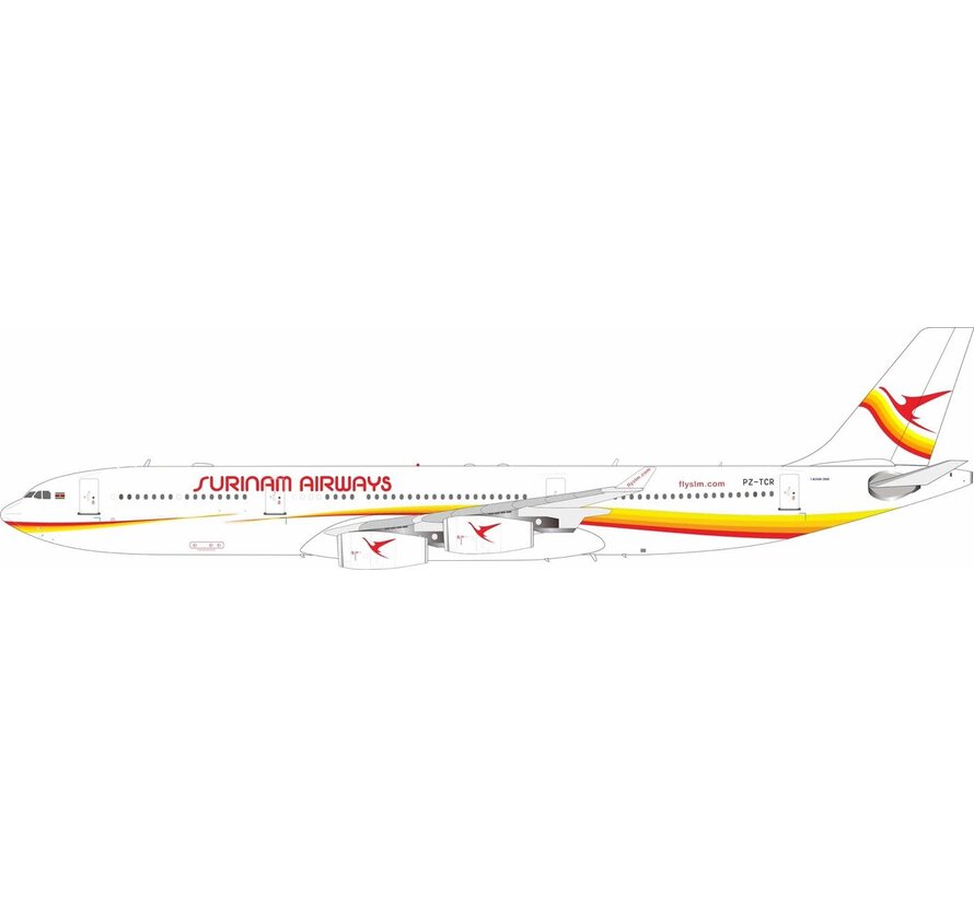 A340-300 Surinam Airways old livery PZ-TCR 1:200 with stand +new arrival+