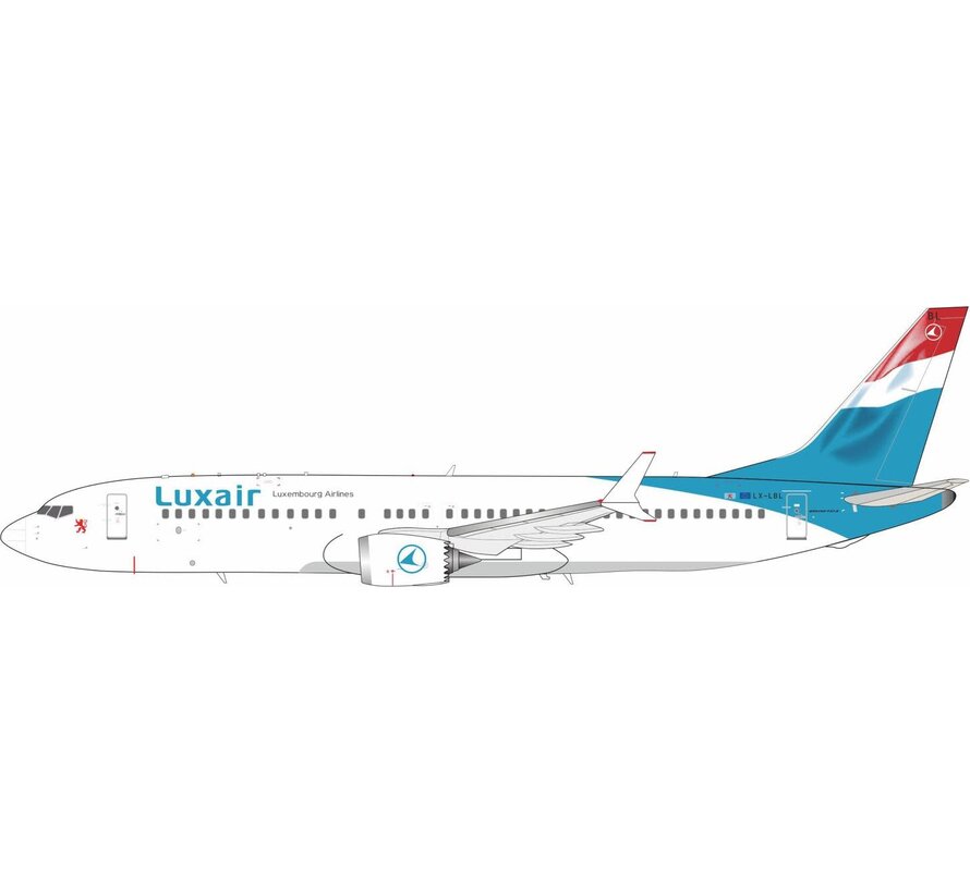 B737-8 MAX Luxair LX-LBL 1:200 with stand +New arrival+