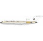 B727-51 Mexicana gold stripe livery XA-MEP 1:200 polished with stand  +New Arrival+