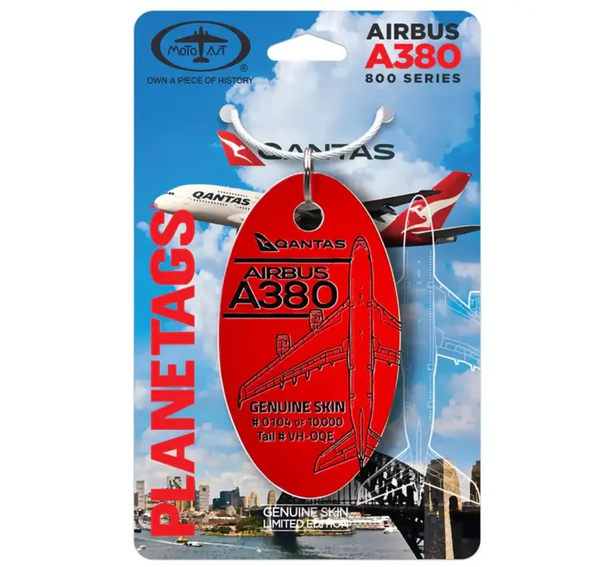 A380 Qantas VH-OQE Red Plane Tag