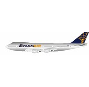 InFlight B747-200BSF Atlas Air bare metal N516MC 1;200 polished with stand