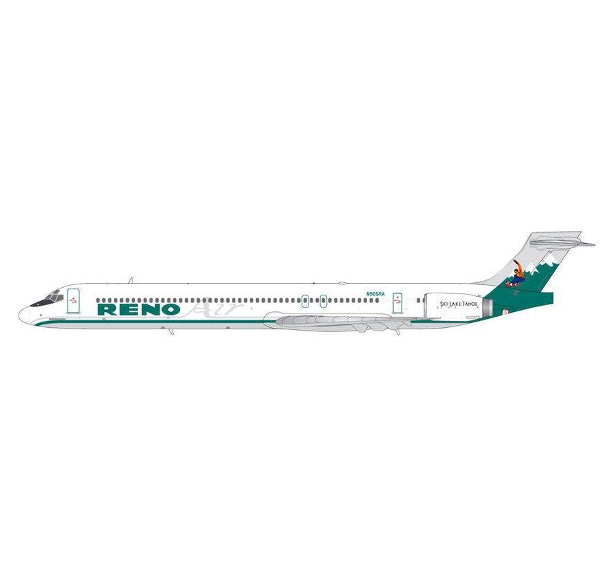 MD90 Reno Air N905RA 1:200 with stand
