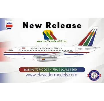 El Aviador B737-200Adv Aero Costa Rica N171PL with stand 1:200 *PRE-ORDER +NSI+