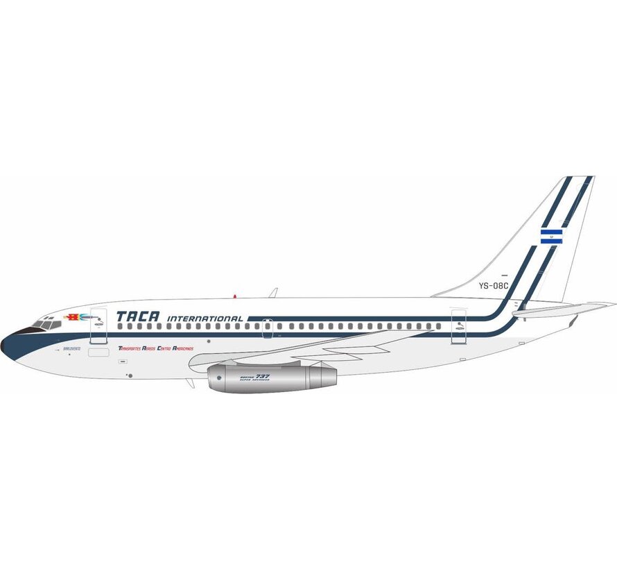 B737-200 TACA International old livery YS-08C 1:200 with stand *PRE-ORDER +NSI+