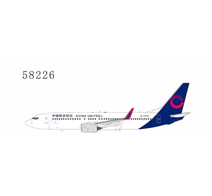 B737-800W China United Airlines new livery B-7372 1:400