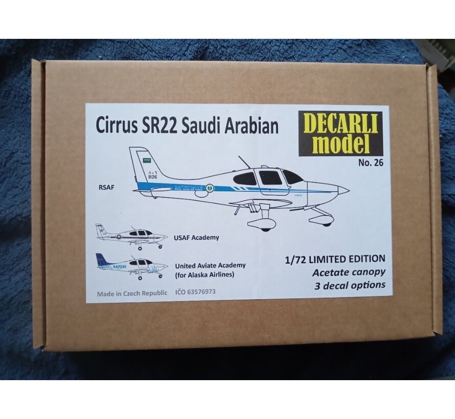 DECARLI Cirrus SR-22 Saudi Arabian Air Force, USAF Academy, Alaska Airlines cadets 1:72