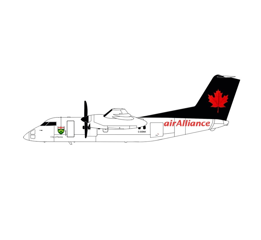 dash-8-100 air Alliance dark green tail C-GONH 1:200 (3d printed resin)