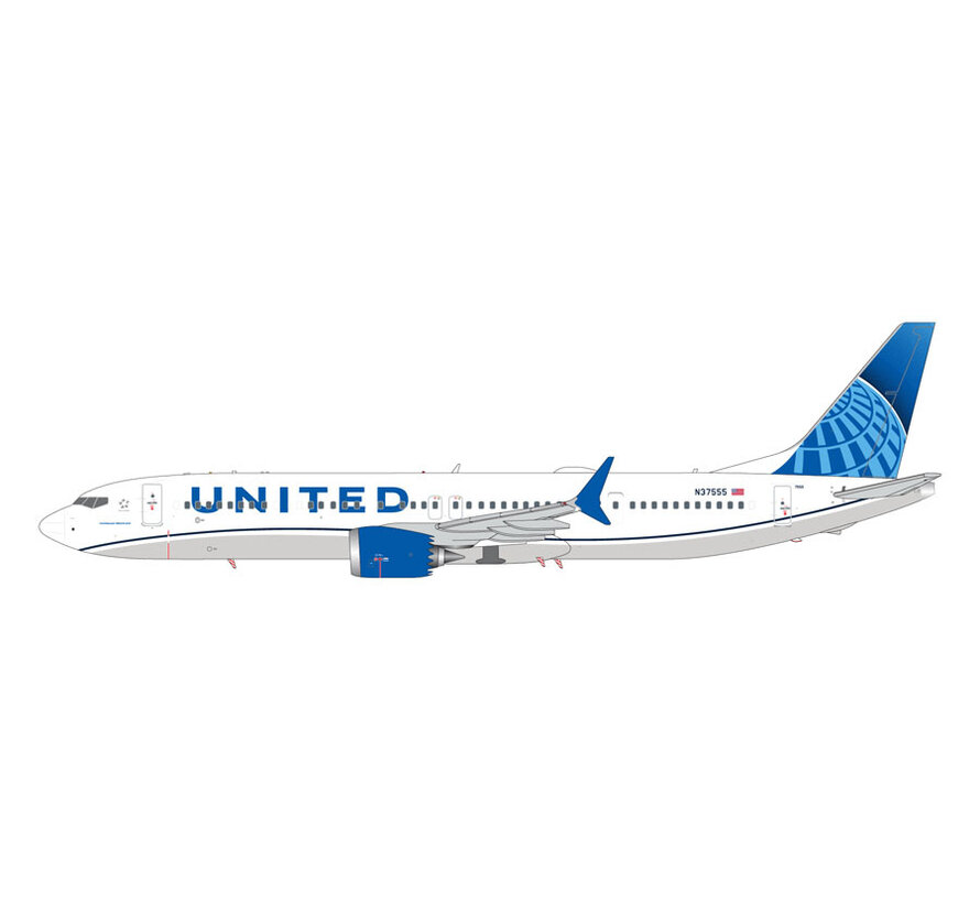 B737-9 MAX United Airlines blue evolution 2019 livery N37555 1:200
