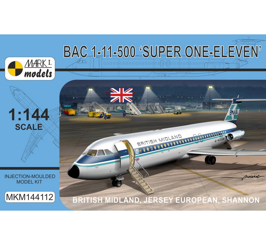 Mark 1 BAC1-11-500 'British Midland, Jersey European, Shannon' 1:144 [kit]