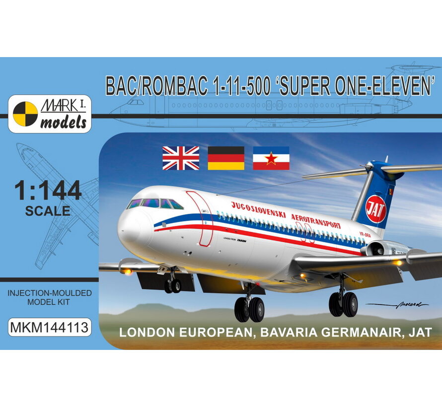Mark 1 BAC/Rombac 1-11-500 'London European, Bavaria Germanair, JAT' 1:144 [kit]