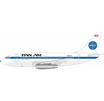 InFlight B737-200 Pan Am Pan American World Airways black titles blue cheatline N68AF 1:200 +New Arrival+