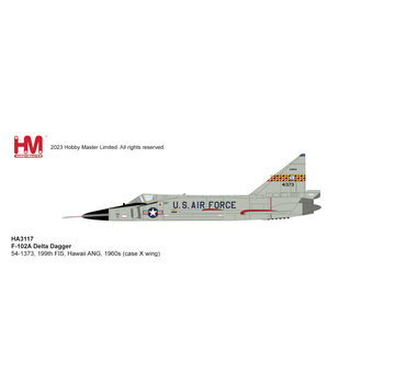 Hobby Master F102A Delta Dagger 199th FIS Hawaii ANG USAF 54-1373 1960s (case X wing) 1:72
